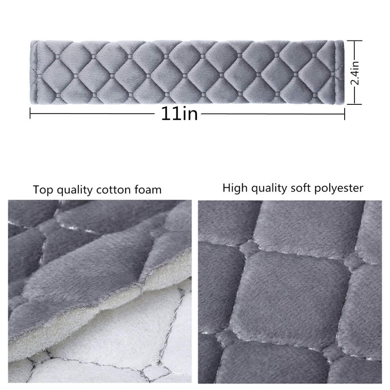 MIKAFEN 4 Pack Universal Car Seat Belt Pads, Adult Seat Belt Shoulder Strap Covers Harness Pad for Car/Bag,Soft Comfort Helps Protect You Neck Shoulder from The Seat Belt Rubbingï¼ˆGrayï¼‰ - Image 3